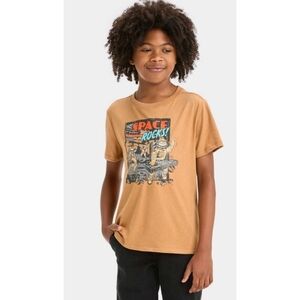 Cat & Jack Short Sleeve "Space Rocks" Graphic Tshirt Light Brown XXL Husky